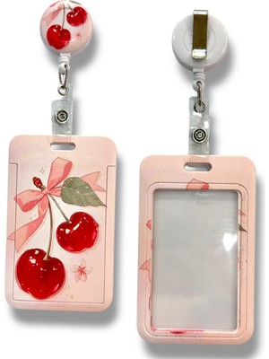 Royal Vance Yaka Kartlığı Tatlı Cherry Vişne Renkli Kart Aksesuarı 1 Adet Koruyucu Çekmeli