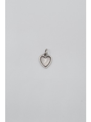 Alooya Minimalist Kalp Kolye Ucu - Antik Gümüş Kaplama - Kadın Erkek