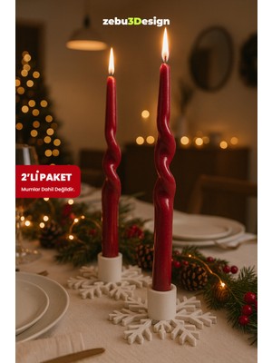 Empressco Beyaz Kar Tanesi Tasarımlı Dekoratif Mumluk Seti, Şıklık ve Sıcaklık Katıyor