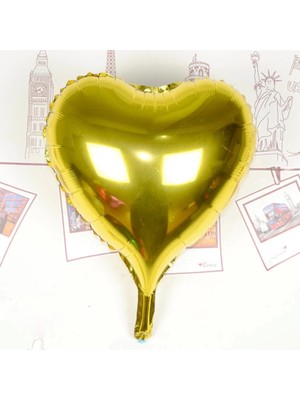 Buğz Kalp Uçan Balon Folyo Sarı 80 cm 32 Inç