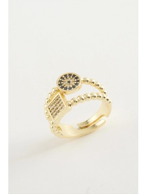 Marsilyan Kare Nazar Taşlı Yüzük