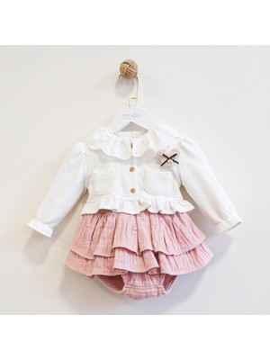 ministok Gloria Hırkalı Kız Bebek 3'lü Takım
