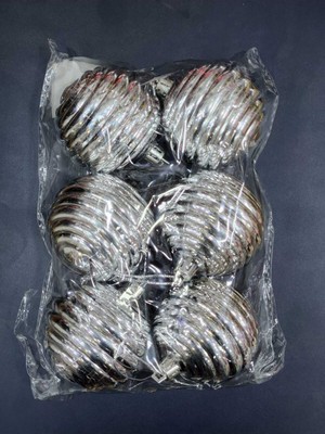 Empressco 6'lı Gri Yılbaşı Topu Süsü, Dekoratif ve Şık Yılbaşı Süsü Seti