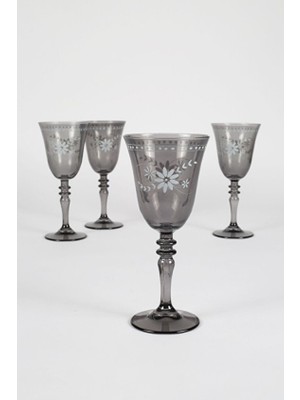 Rakle Nazenin 4lü Su Kadeh Seti Füme 270CC NZN141 (4 Adet)