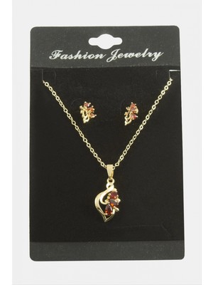 Marsilyan Çiçek Zirkon Taşlı Set Kolye