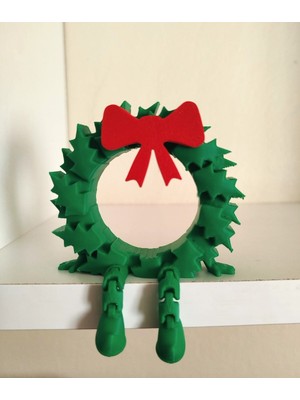 Empressco 3D Baskı Hareketli Yılbaşı Figürü, 8 Cm, Mini Dekor, Yeşil Renk