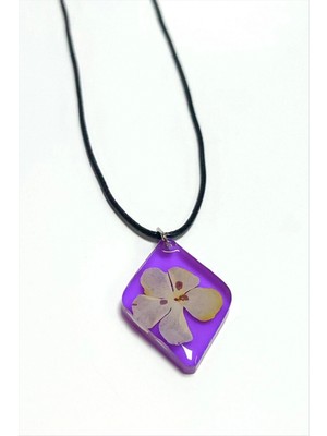 Marsilyan Kartopu Çiçeği Baklava Dilimli Epoksi Kolye