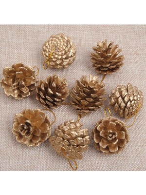 Empressco Altın Renkli Kozalak Süsü, Yılbaşı Çam Ağacı Için, 4-6 Cm, 9'lu Paket