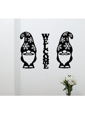 Empressco Yılbaşı Temalı Noel Baba ve Cüceler Dekorasyonu, Siyah Renkli, Şık ve Eğlenceli Tasarım