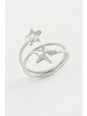 Marsilyan Kalp Yıldız Zirkon Taşlı Yüzük