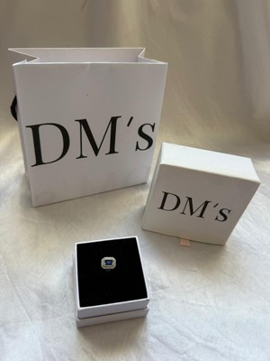 DMs Silver Dikdörtgen Taşlı Mavi Gümüş Charm'ı