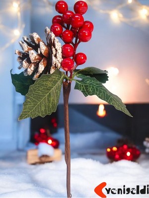 Empressco 2 Adet 22 cm El Yapımı Yapraklı Kozalaklı Uğur Kokina ve Yılbaşı Süsü