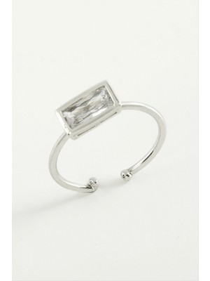 Marsilyan Dikdörtgen Zirkon Taşlı Yüzük