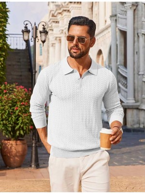 Youknitwear You Metropol %100 Pamuk Polo Yaka Erkek Triko Kazak