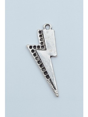 Alooya Şimşek - The Flash Gümüş Kaplama Kolye Ucu