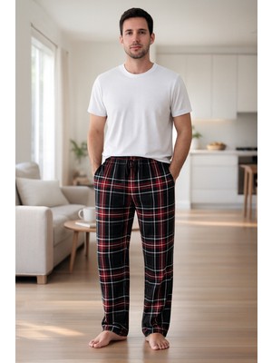 Made By Me Erkek Ekoseli Rahat Kesim Pijama Altı – Cepli, Yumuşak ve Günlük Konforlu