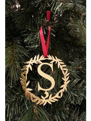 Empressco Yılbaşı Ağacı Süsü Pleksi Harf ve Altın Çelenk Seti, Şık ve Parlak Dekorasyon.