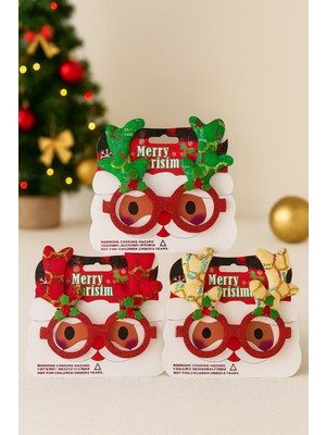 Empressco Renkli Geyik Figürlü Yılbaşı Gözlüğü Süsü, Eğlenceli ve Şık Dekorasyon Malzemesi