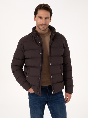 Cacharel Erkek Kahverengi Geniş Kapütone Kapüşonlu Mont 50319254-VR029