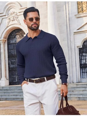 Youknitwear You Metropol %100 Pamuk Polo Yaka Erkek Triko Kazak