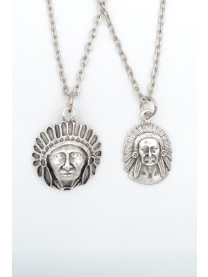 Alooya 2'li Kızılderili Gümüş Kaplama Kolye Seti