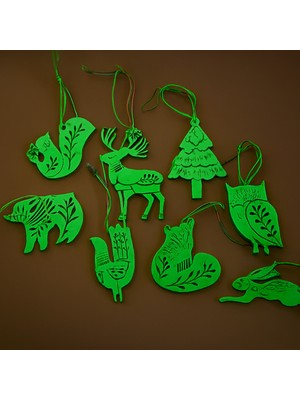 Empressco Yılbaşı Ağacı Süsleri 8'li Set, Yeşil Renkli, Şık ve Renkli Dekorasyon Parçaları