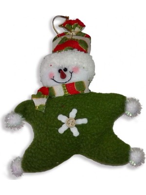 Empressco Beyaz Peluş Kardan Adam Yılbaşı Süsü 16 Cm, Sevimli ve Şık Yılbaşı Dekoru