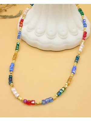 Nevoka Renkli Küp Kesim Kolye-2