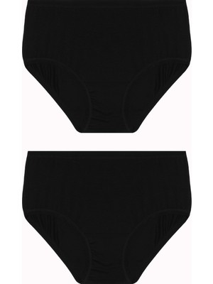 Q-En Büyük Beden 2li Yüksek Bel Iz Yapmaz Slip Bambu Külot