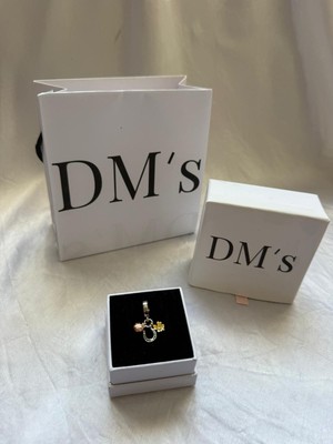 DMs Silver Gold Detaylı Iyi Şanslar Gümüş Charm'ı