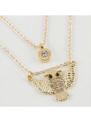 Marsilyan Baykuş Figürlü Yeni Sezon İkili Kolye