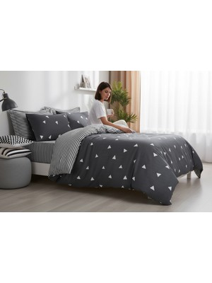 Comfort Craft Nevresim Seti Çift Kişilik Mature Üçgen Gri