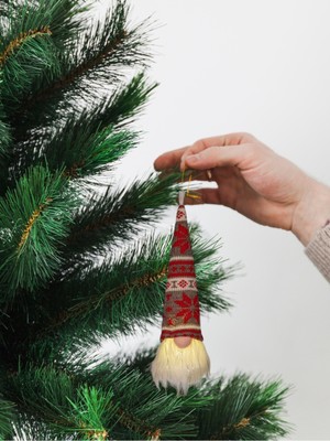 Empressco Kırmızı Gnome Çam Ağacı Süsü, LED Aydınlatmalı, Askılı, Yılbaşı Dekorasyonu