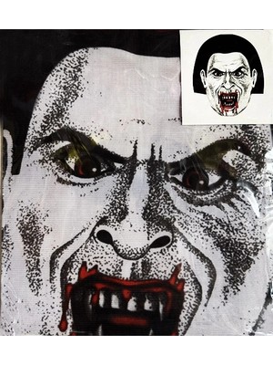 Buğz Yüze Yapışan Kafaya Tam Geçmeli Streç Kanlı Vampir Maske Bez Maske Model 2-2
