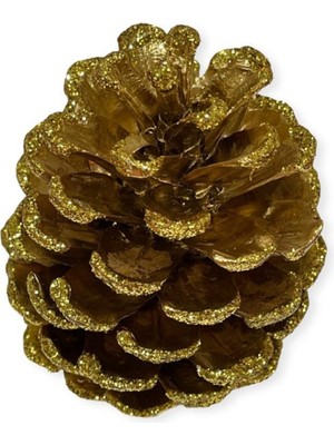 Empressco Her Renkte Simli Kozalak 5'li Yılbaşı Süsü, Çam Kozalağı, Eğlence Dekoru