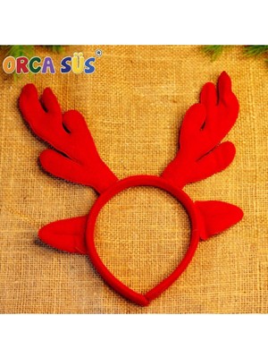 Empressco Kırmızı Yılbaşı Geyik Figürlü Dekoratif Taç