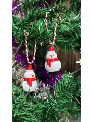 Empressco Beyaz Kardan Adam Sallanan Süs Paketi, 5 Adet, Çam Ağacı Partisi Dekoru