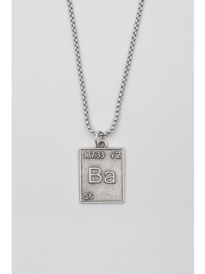 Alooya Breaking Bad Ba Element Kolye - Örme İthal Zincirli Unisex Gümüş Kaplama Koleksiyonluk - 60 cm