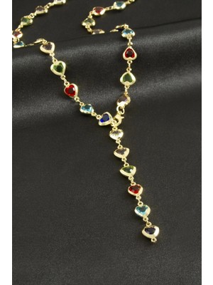 Marsilyan Kalp Zirkon Taşlı Y Kolye