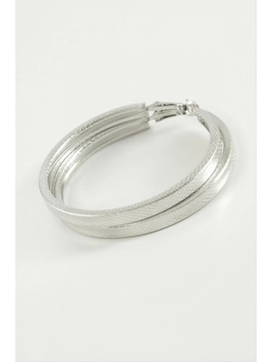 Marsilyan Ezme Noktalı Halka Küpe 5 cm