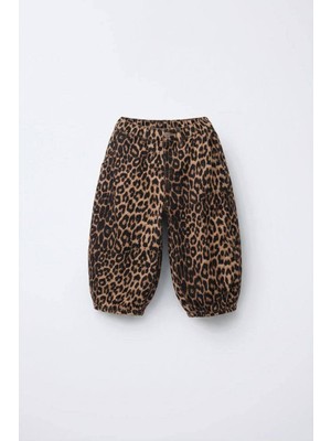 Noble Kids La Ciel Paris Leopar Desenli Balon Jean – Kız Çocuk Pantolon, 3–10 Yaş