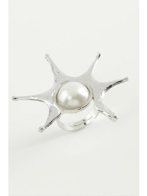 Marsilyan Güneş Inci Metal Yüzük