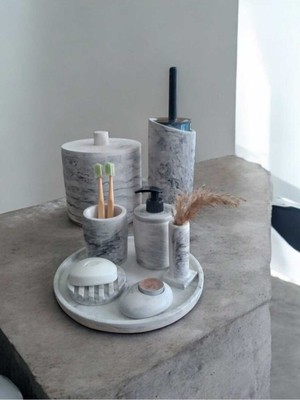 Trust Stone Mermer Desen Beton Banyo Seti