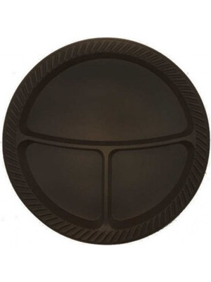 Borapack 3 Bölmeli Plastik Tabak 25 Li Siyah