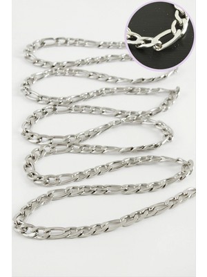 Marsilyan 6 mm Düz Gümüş Renkli Çelik Zincir 1 Metre