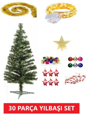 Empressco Yeşil Yılbaşı Ağacı Seti 120 cm 30 Parça Süsler Noel Hediyesi