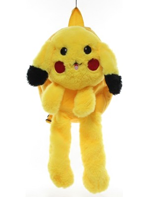 Marsilyan Peluş Işıklı Oynar Kulaklı Pikachu Sırt Çantası