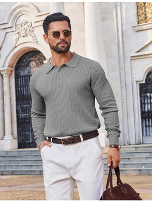 Youknitwear You Metropol %100 Pamuk Polo Yaka Erkek Triko Kazak