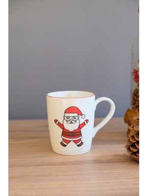 Tabak Evi Porselen Noel Baba Kulplu Mug Kupa 220 ml