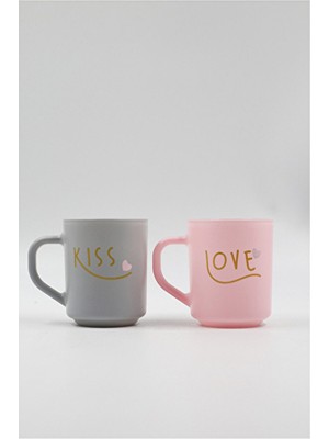 Rakle Love & Kiss Mug Kupa Set 2'li 246 cc (4 Adet)